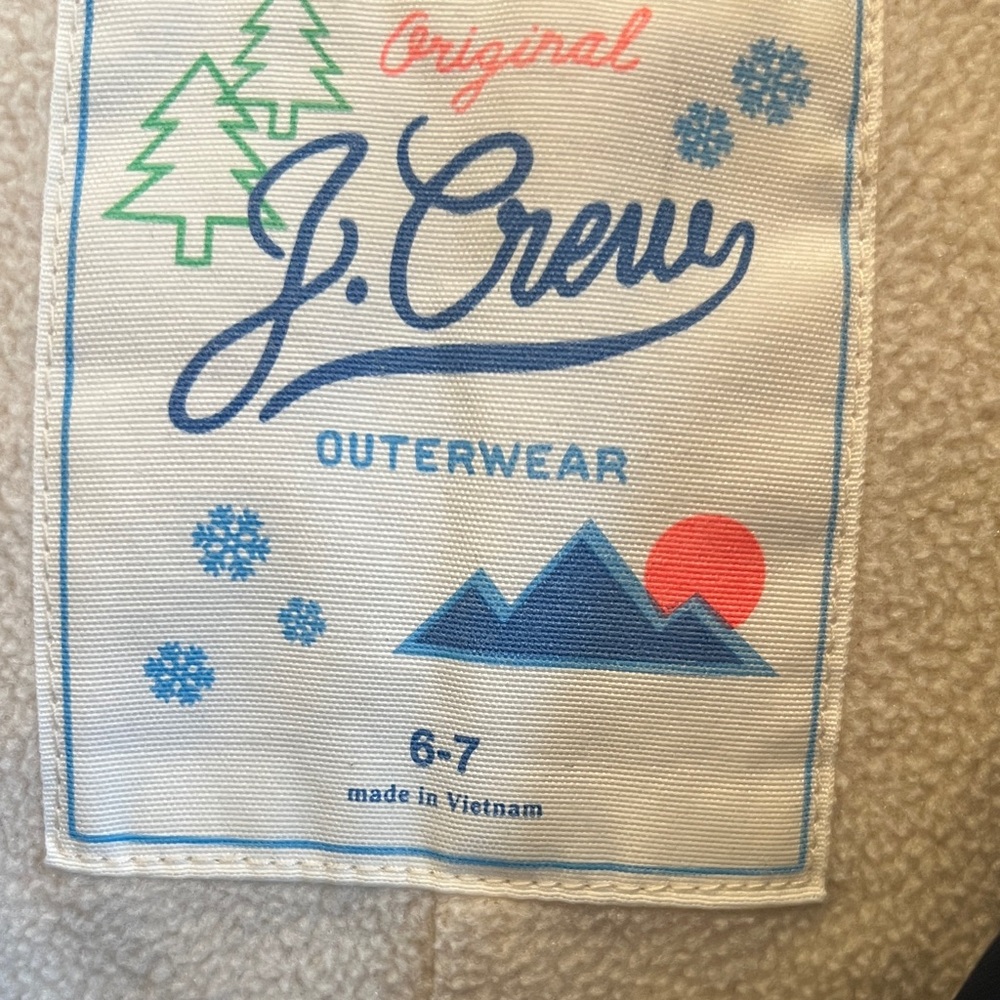J. Crew Kids Black Puffer Jacket with Fur Hood - Picture 2 of 7